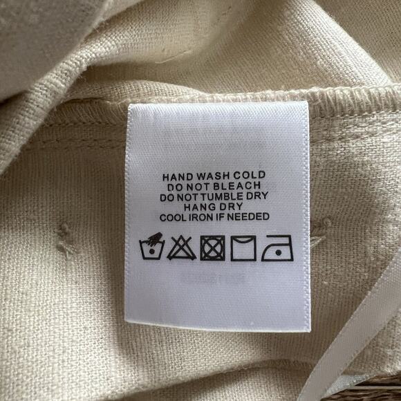 LPA Pants Womens Sm Cream Jacopo Linen Blend Side Button Hi-Rise Wide Leg Sailor - Picture 5 of 12